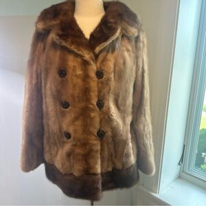 Vintage Luxurious Brown Mink Fur Coat